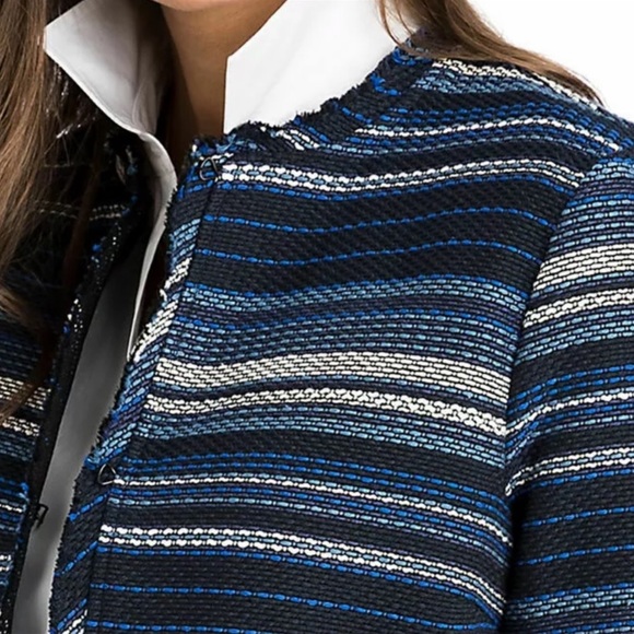 Vineyard Vines Women's Striped Woven Cotton Jacket Deep Bay Blue XS NWT $148 - Picture 2 of 7